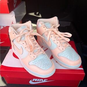 Nike Coral and White High-Top Sneakers